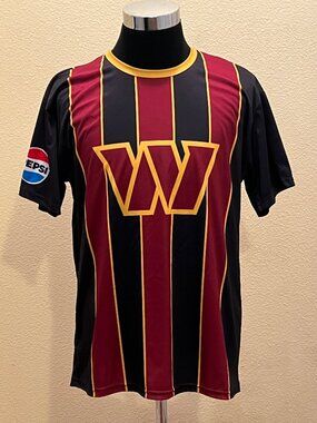 Washington Commanders Striped NFL Jersey-Style Shirt Pepsi Patch Men’s XL